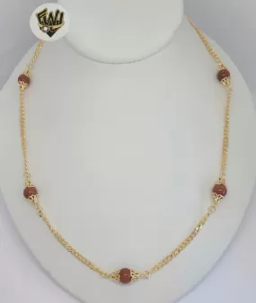 (1-6508-1) Gold Laminate - 3mm Venturina Beads Necklace - BGF