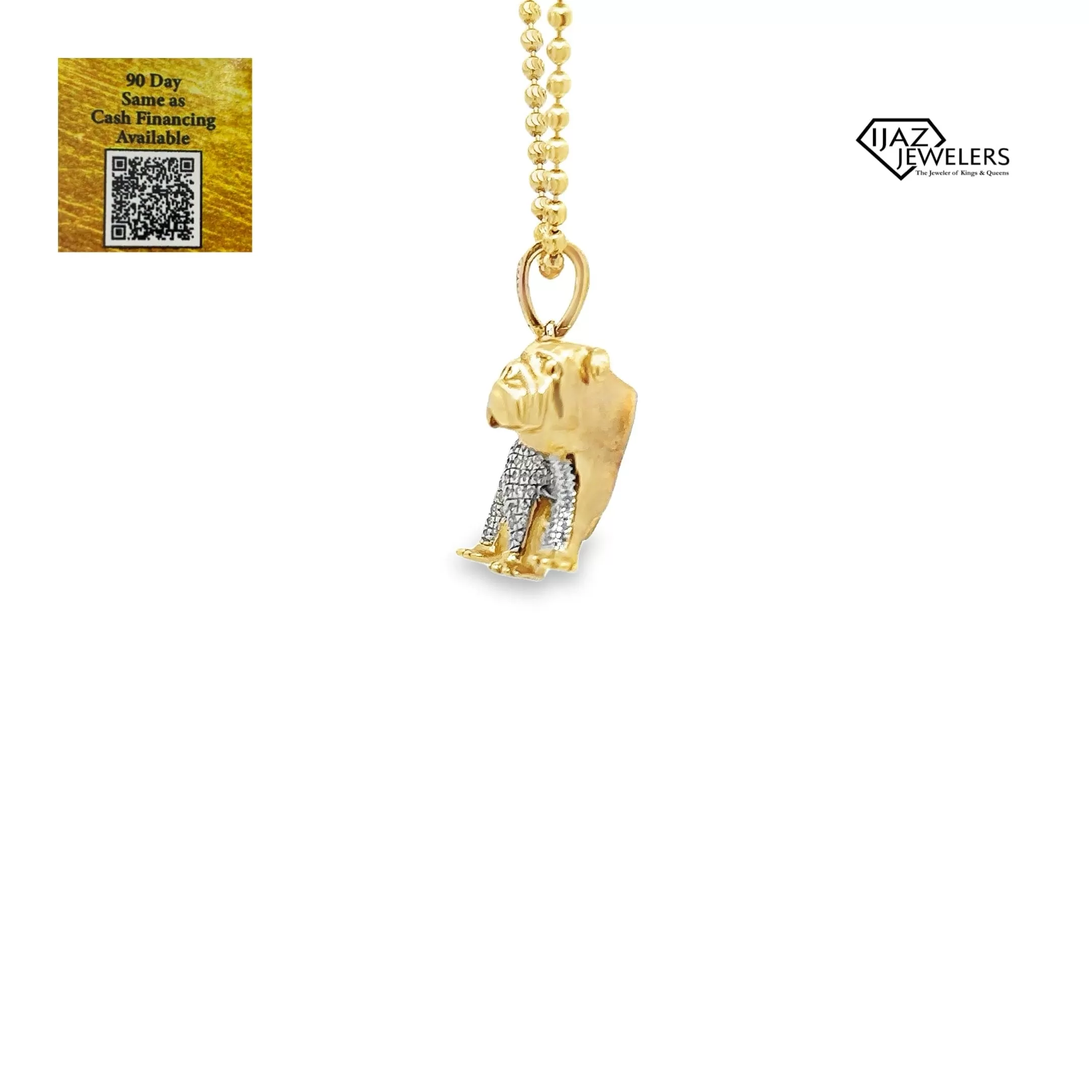 10K Gold 0.45 CTW Diamond Bulldog Charm