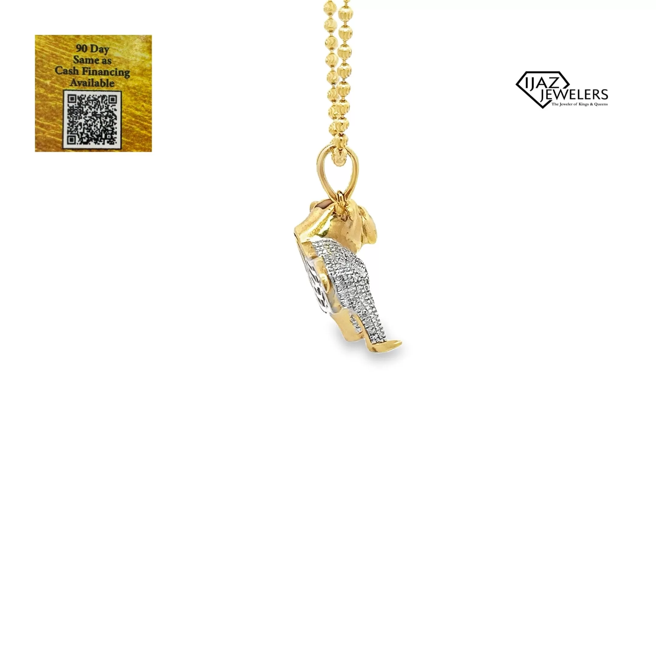 10K Gold 0.45 CTW Diamond Bulldog Charm