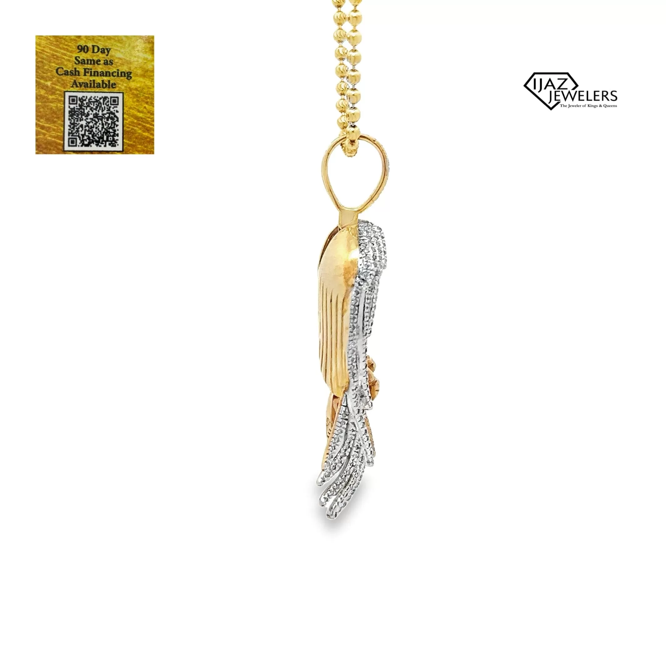 10K Gold 0.70 Diamond Winged Skellington Charm