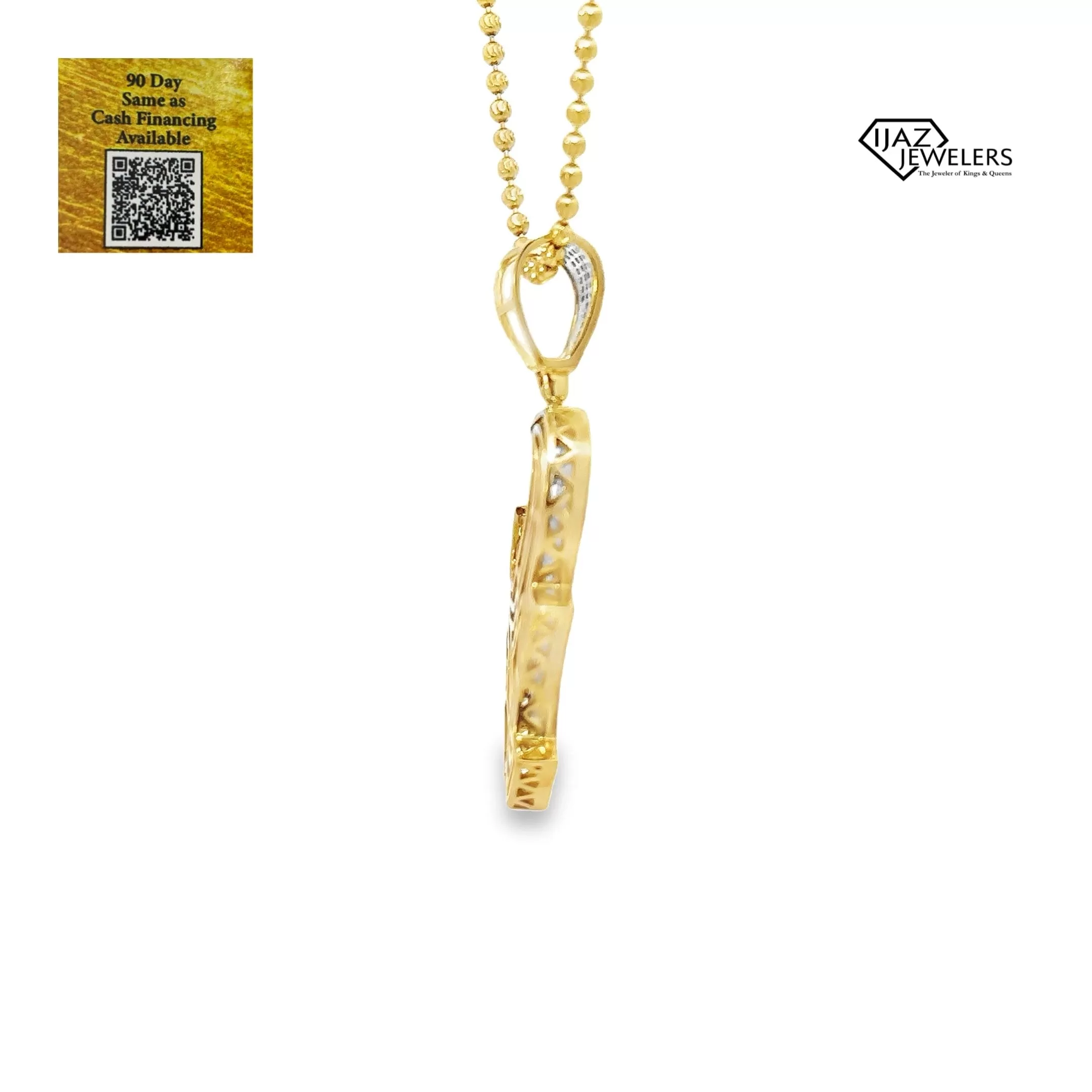 10K Gold 0.95 CTW Houston Football Diamond Charm