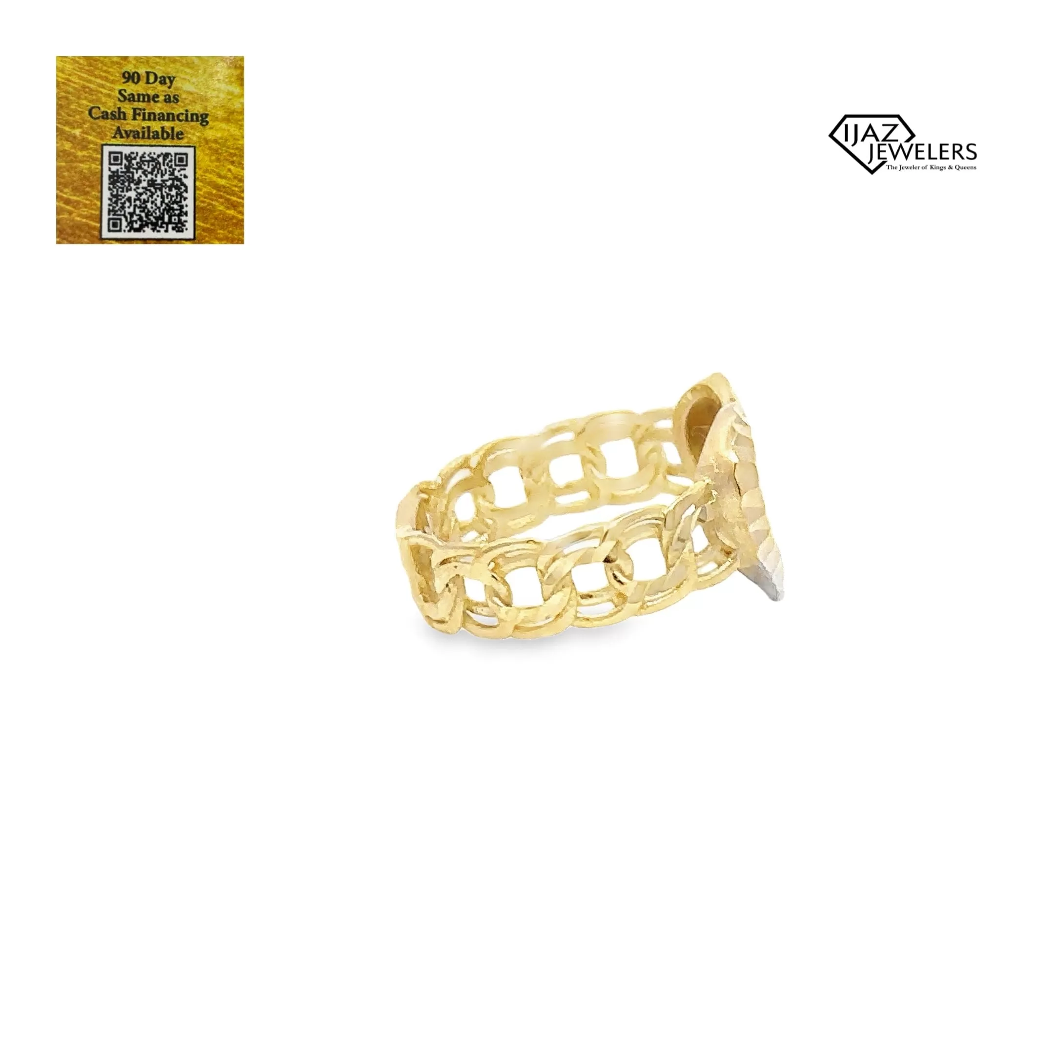 10K Gold Diamond Cut Heart Ring