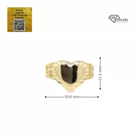 10K Gold Diamond Cut Heart Ring