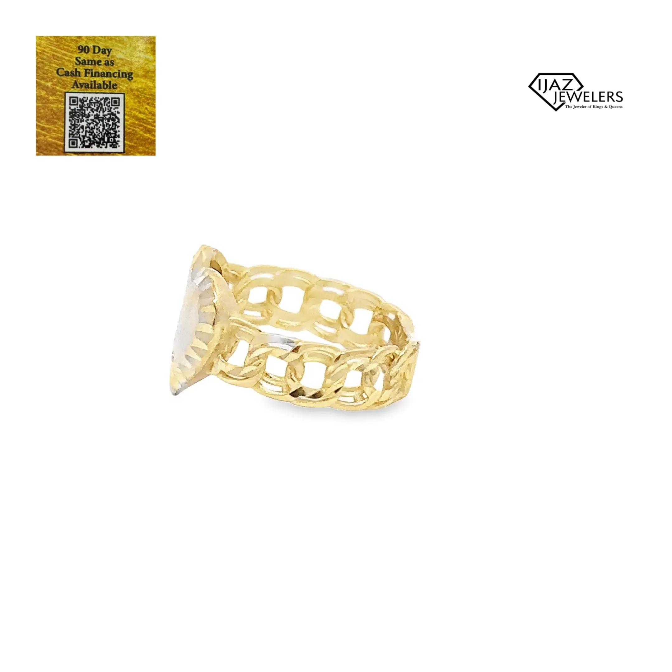 10K Gold Diamond Cut Heart Ring