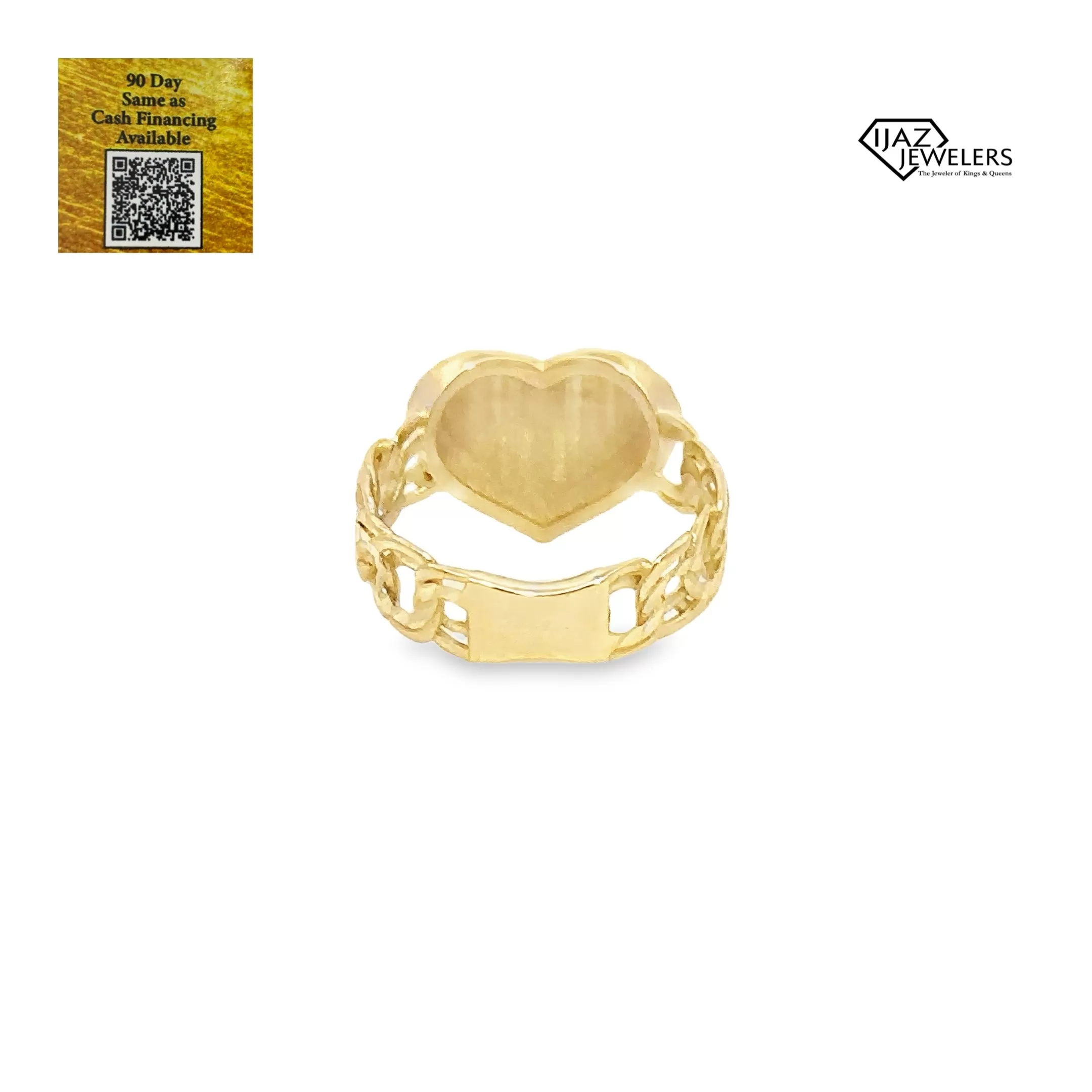 10K Gold Diamond Cut Heart Ring