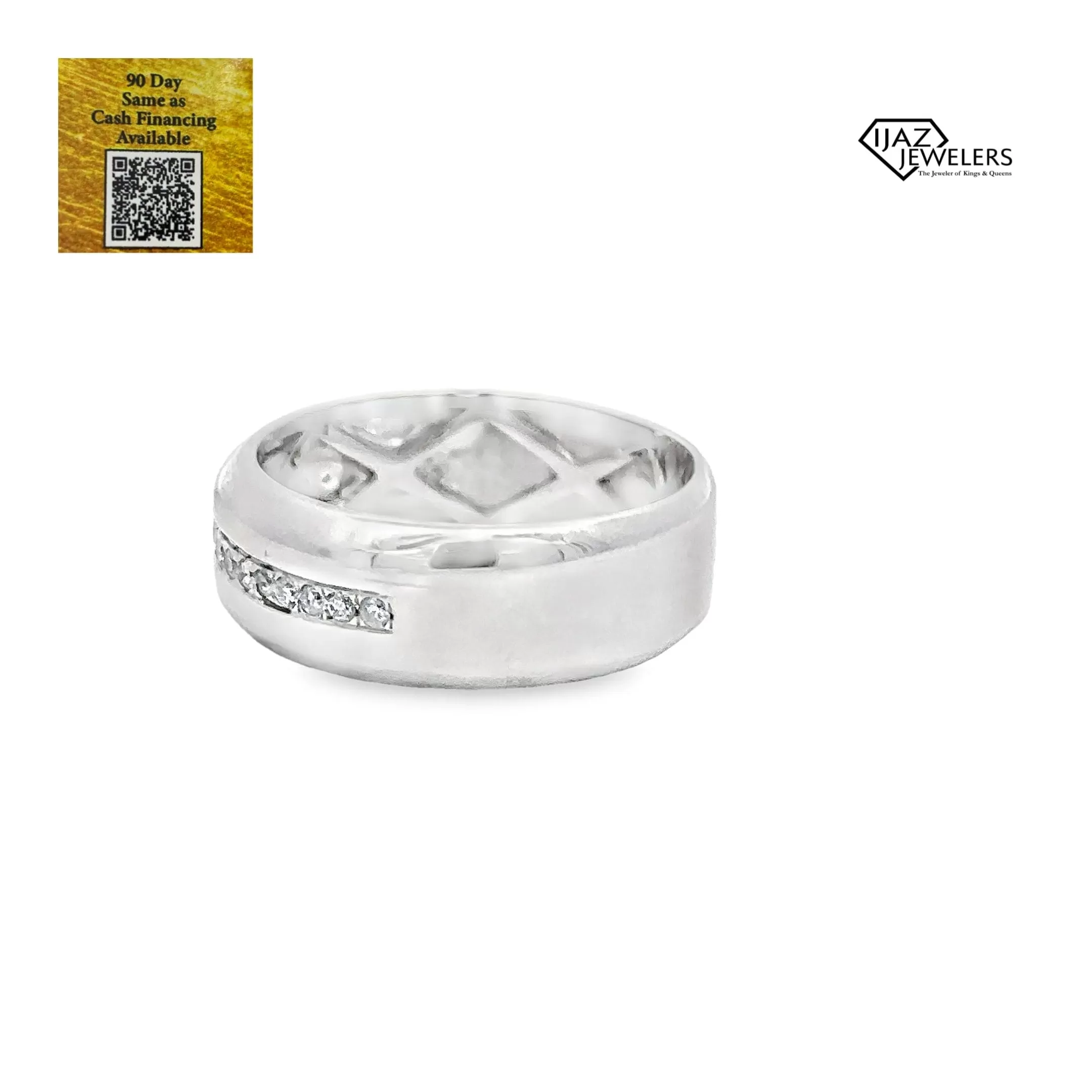 10K White Gold 0.23 Diamond Men's Band