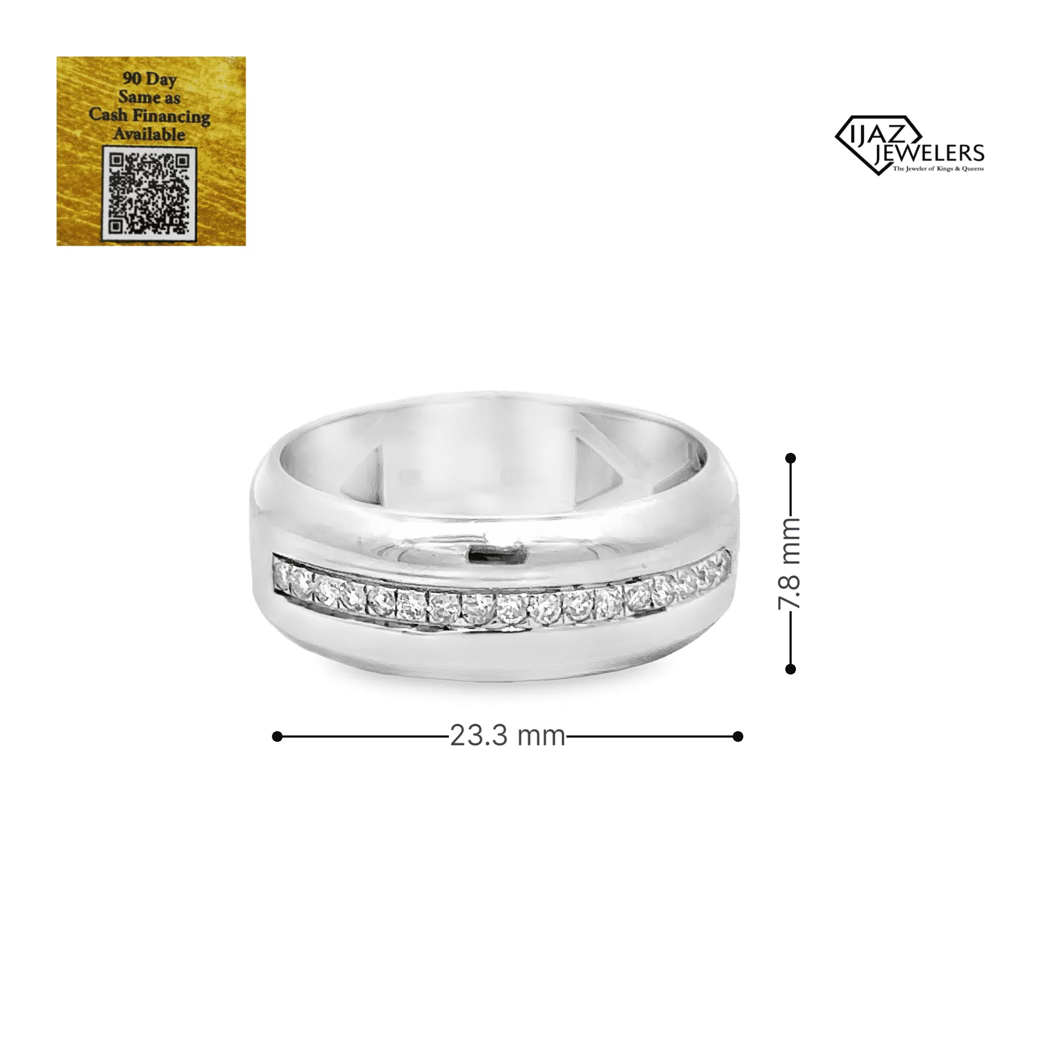 10K White Gold 0.23 Diamond Men's Band