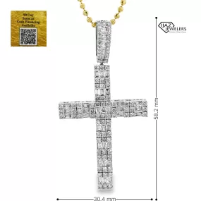 10K White Gold 2.88 CTW Diamond Cross Charm