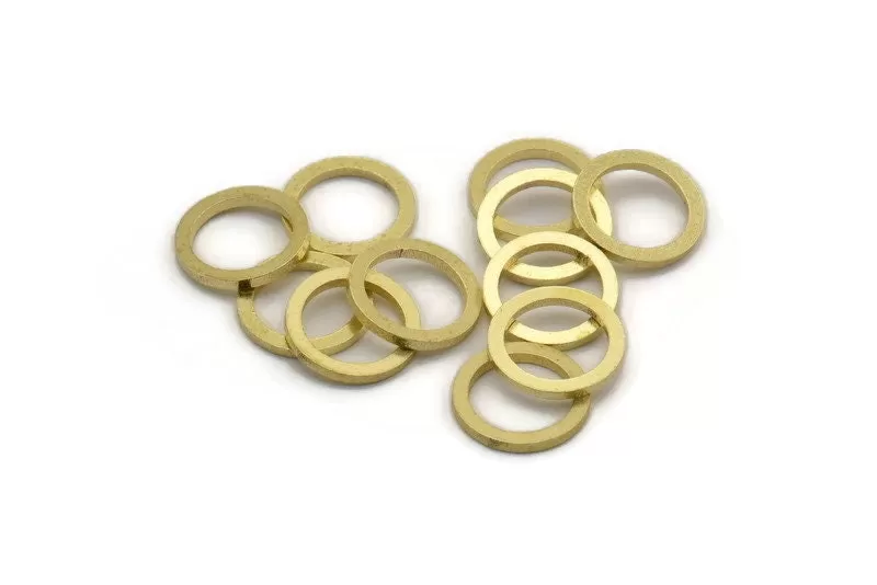 11mm Circle Connector, 50 Raw Brass Circle Connectors (11x1mm) A6146