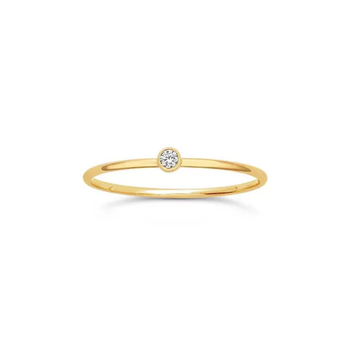 14K GF Dainty Diamond CZ Ring