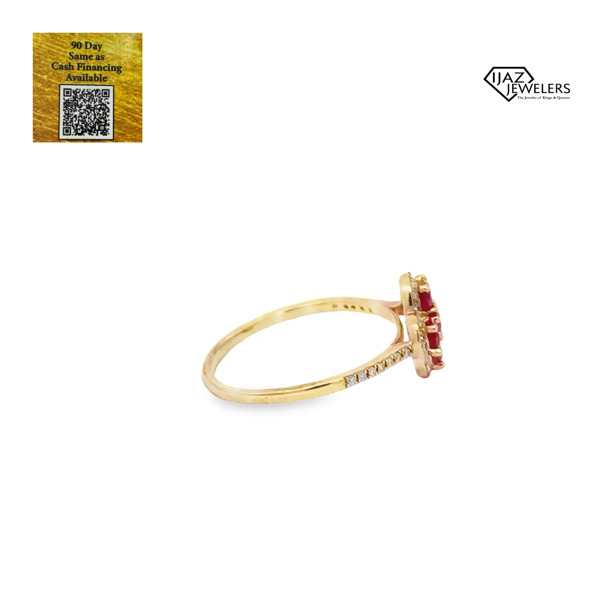 14K Gold Natural Ruby And Diamond Ring