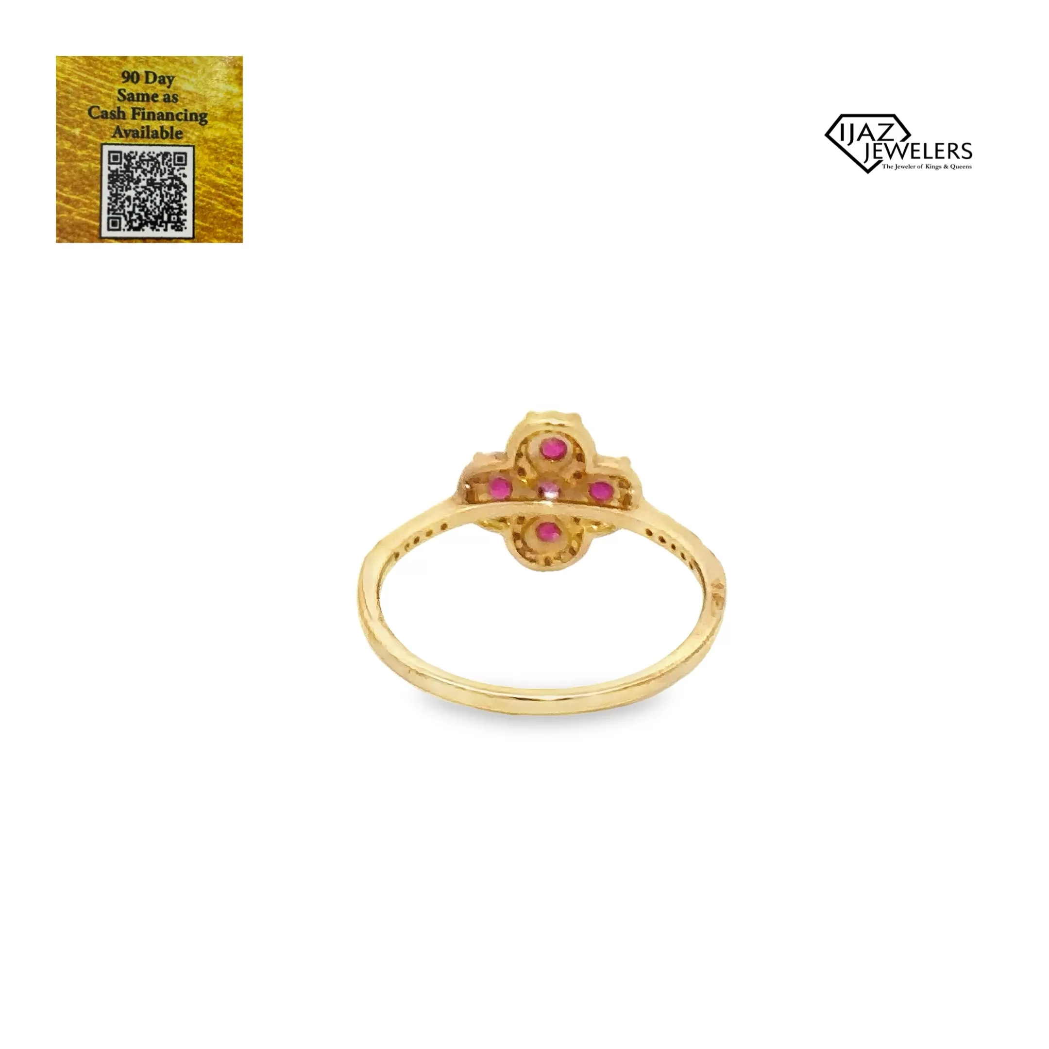 14K Gold Natural Ruby And Diamond Ring