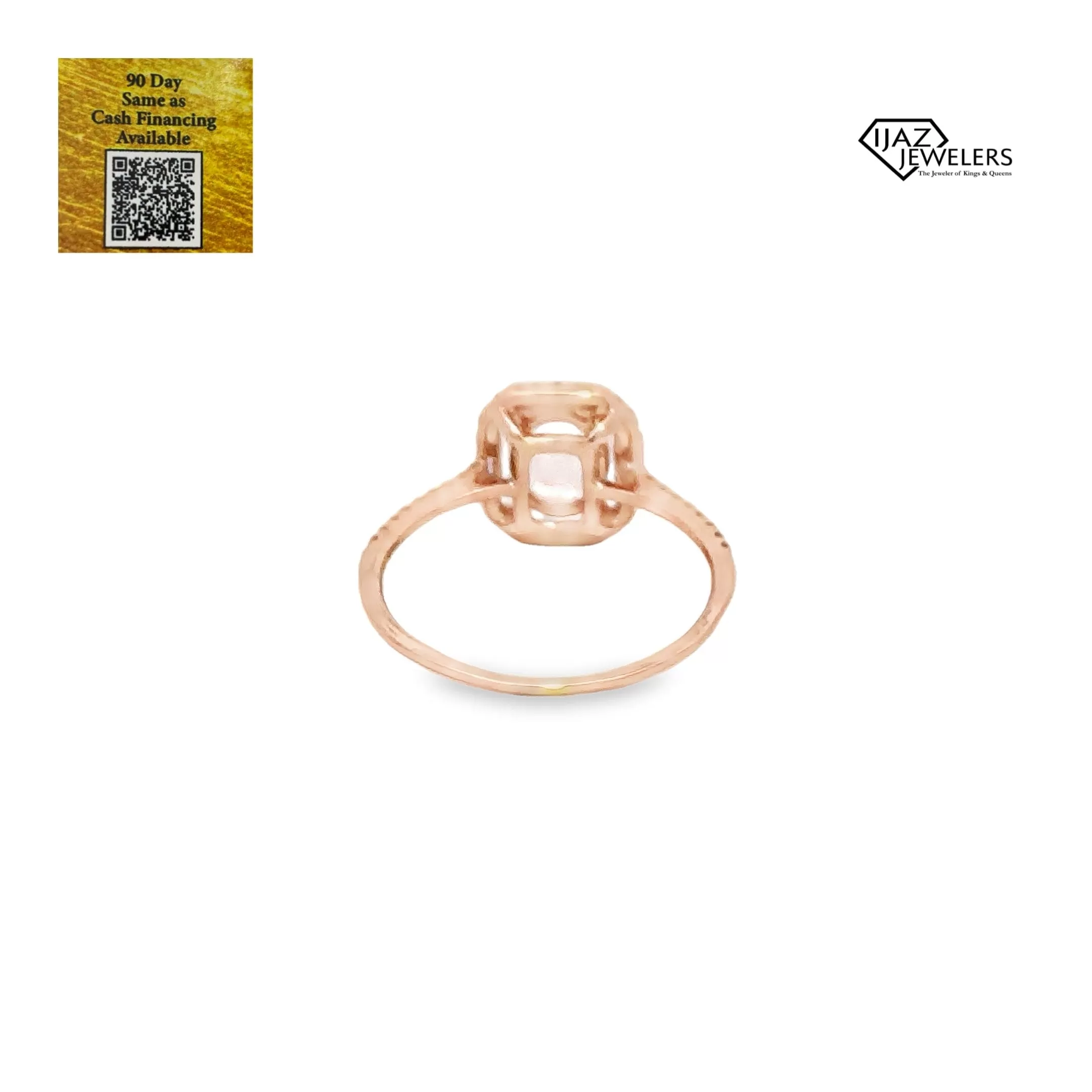 14K Rose Gold Natural Morganite And Diamond Ladies Ring