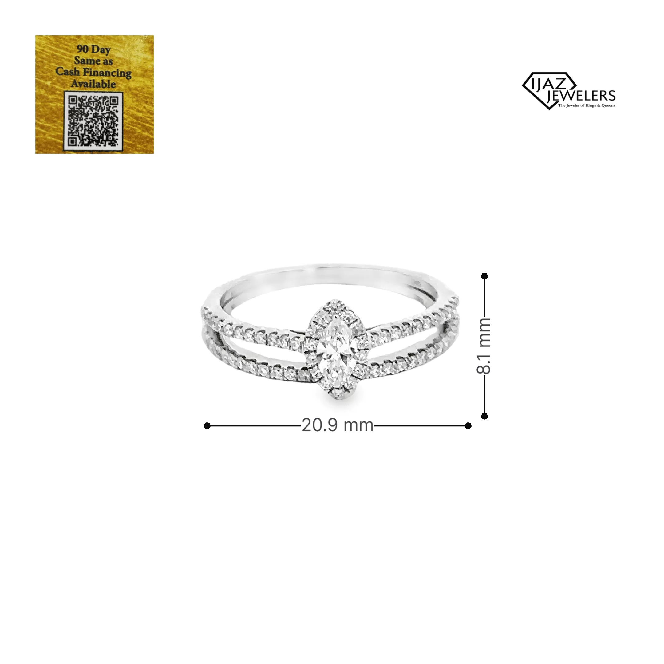 14K White Gold 0.70 CTW Ladies Diamond Ring