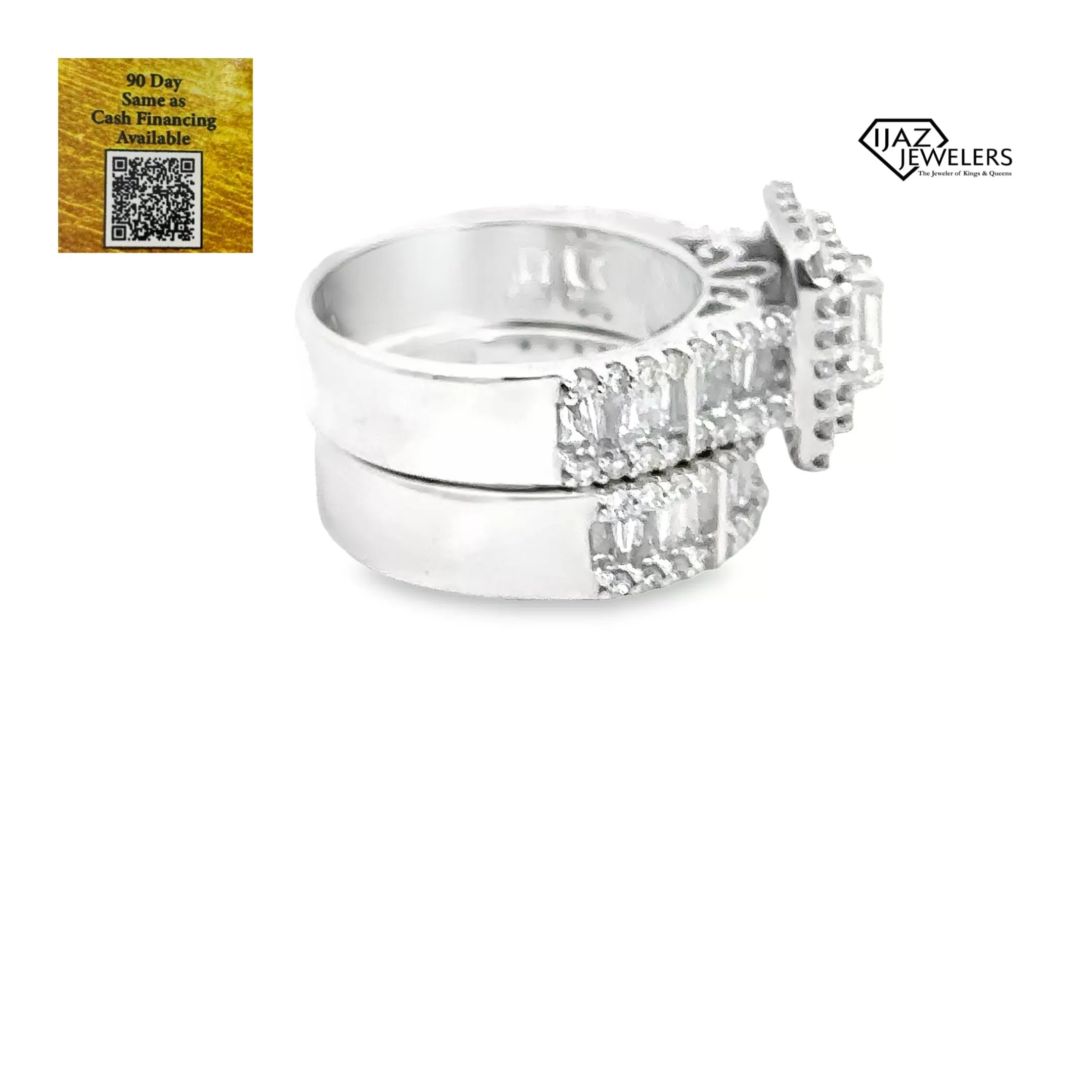 14K White Gold 3.10 CTW Diamond Ladies Wedding Set