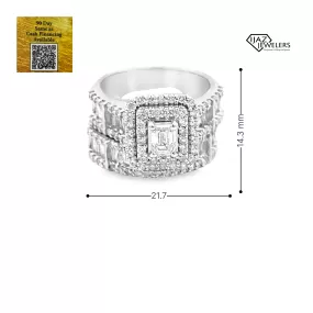 14K White Gold 3.10 CTW Diamond Ladies Wedding Set