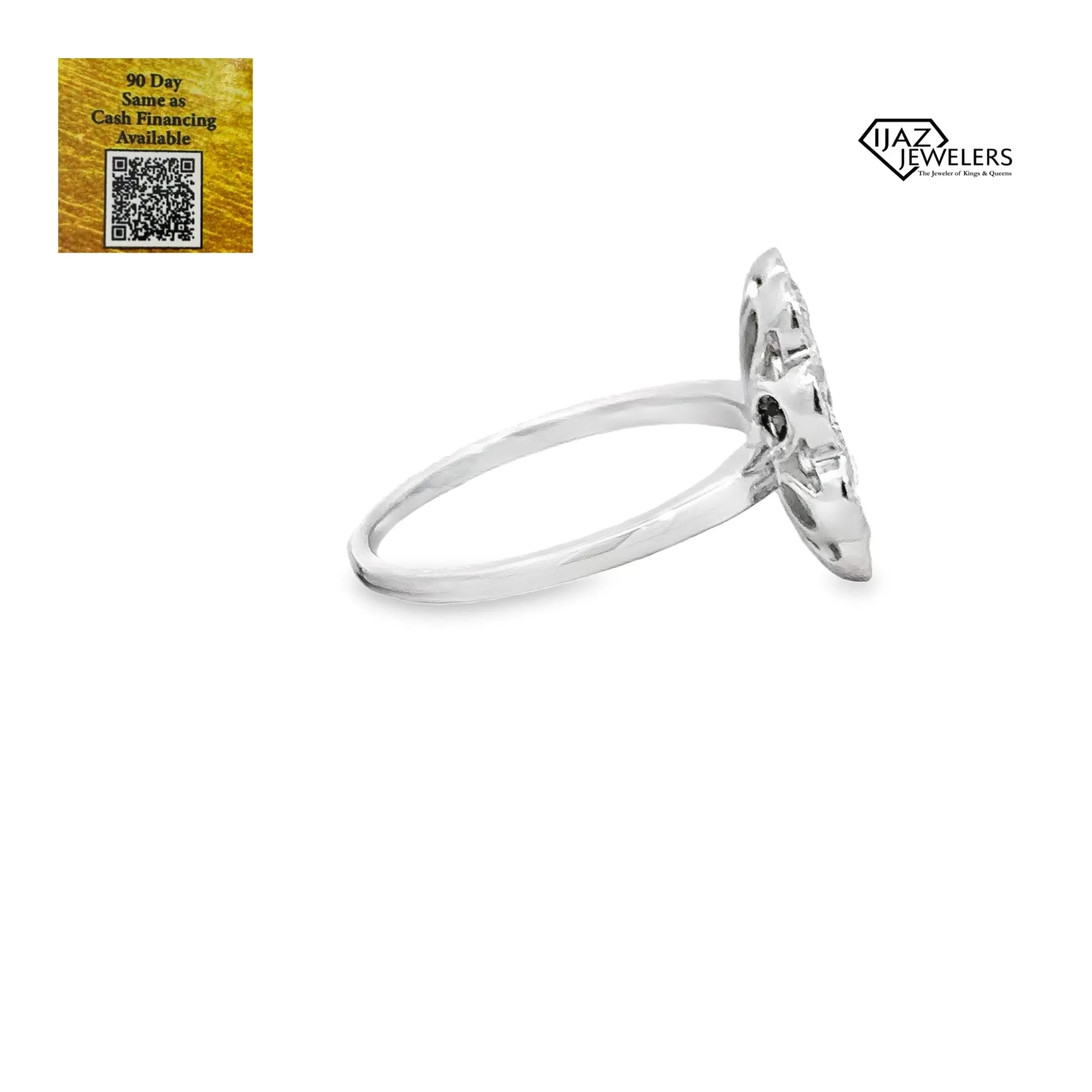 14K White Gold Diamond Sapphire Ring