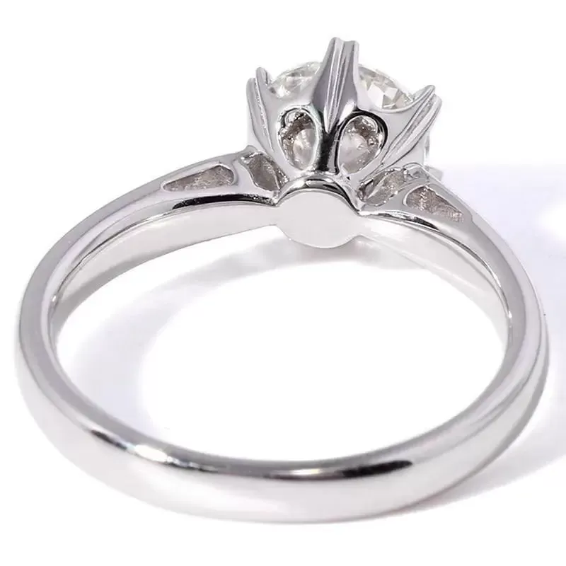 14k White Gold Solitaire Moissanite Ring 1ct