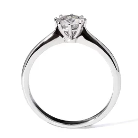 14k White Gold Solitaire Moissanite Ring 1ct