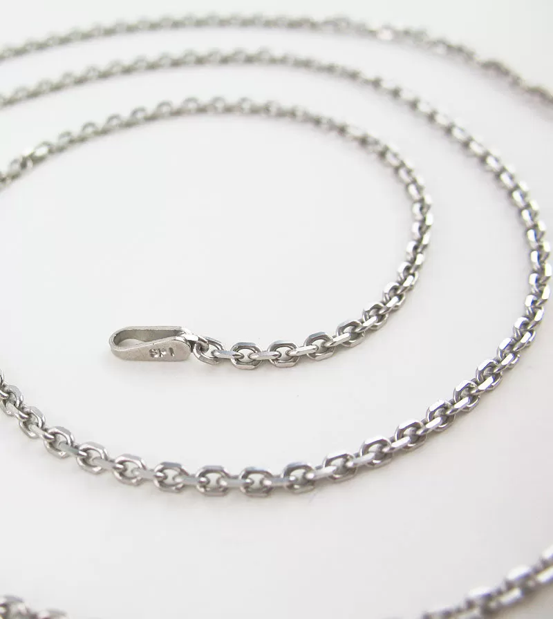 1.8 mm Diamond-Cut Cable Chain, Rhodium-Plated Sterling Silver