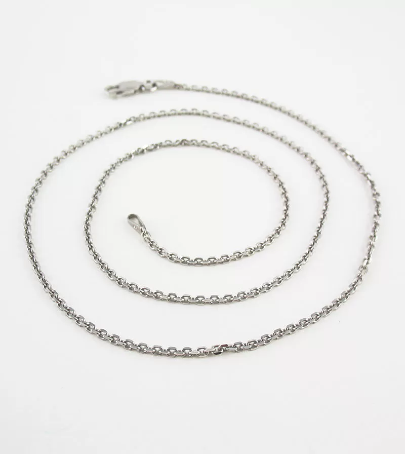 1.8 mm Diamond-Cut Cable Chain, Rhodium-Plated Sterling Silver