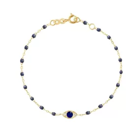 18K Gold & Midnight Resin Eye Sparkle Bracelet with Diamond