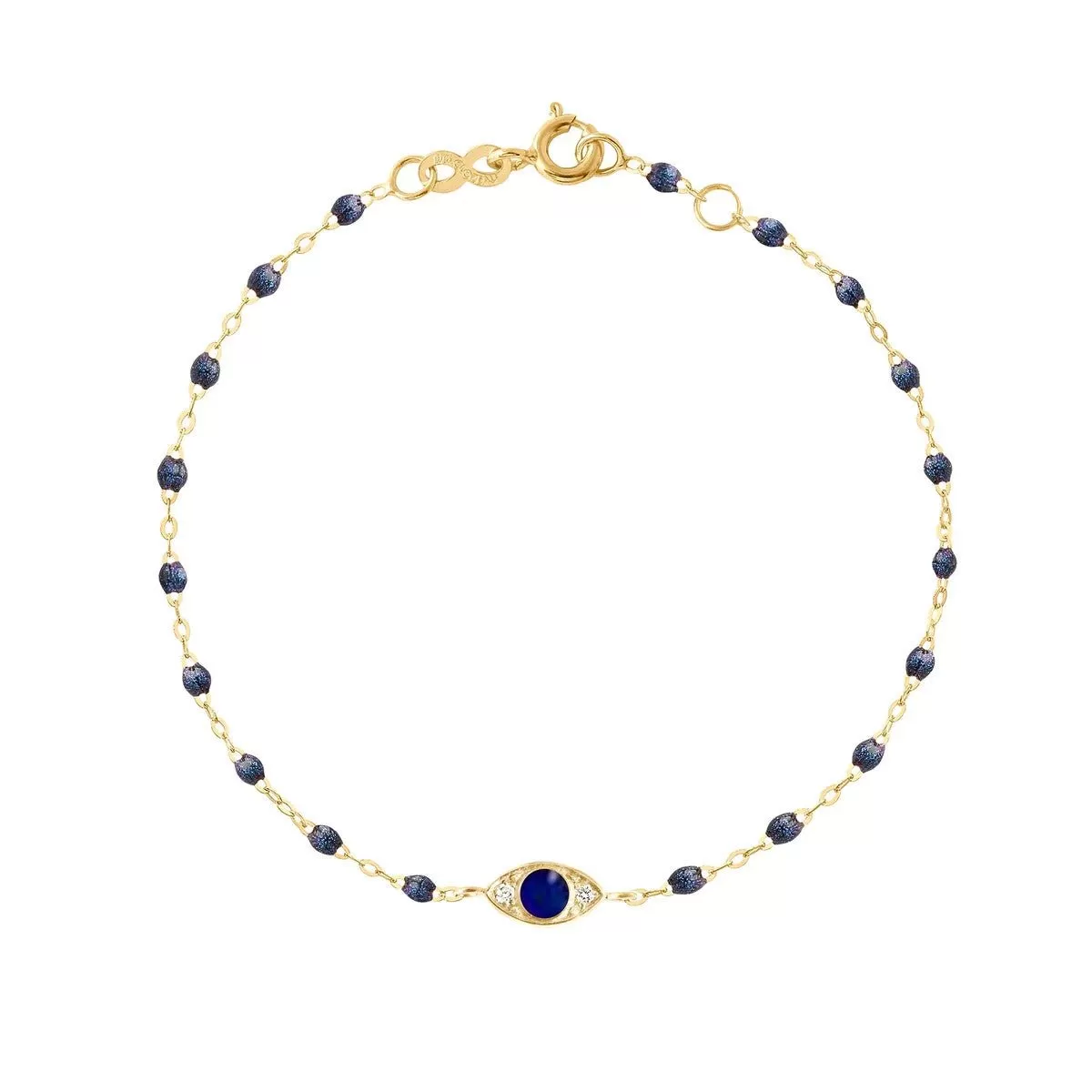 18K Gold & Midnight Resin Eye Sparkle Bracelet with Diamond