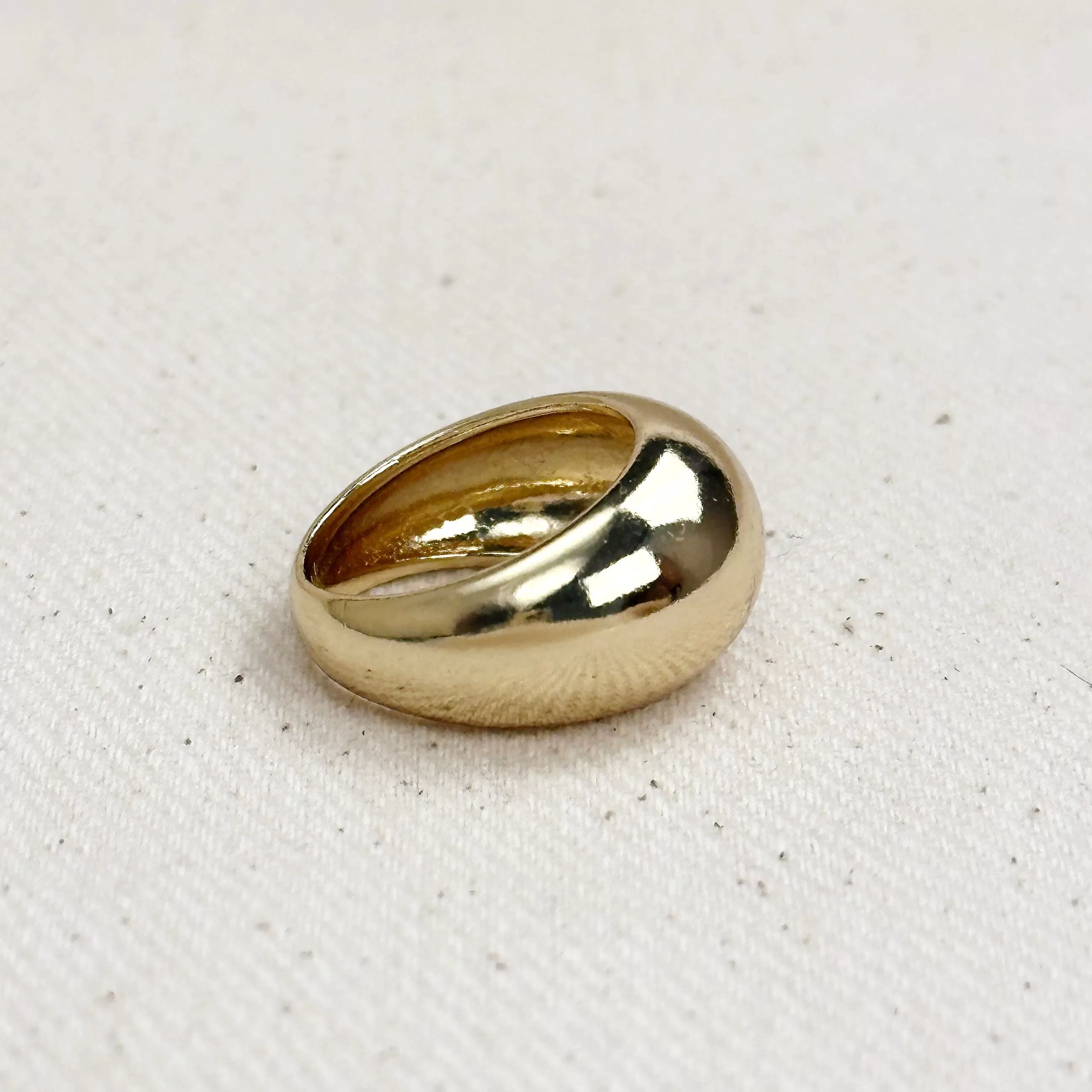 18k Gold Filled Polished Dome Ring