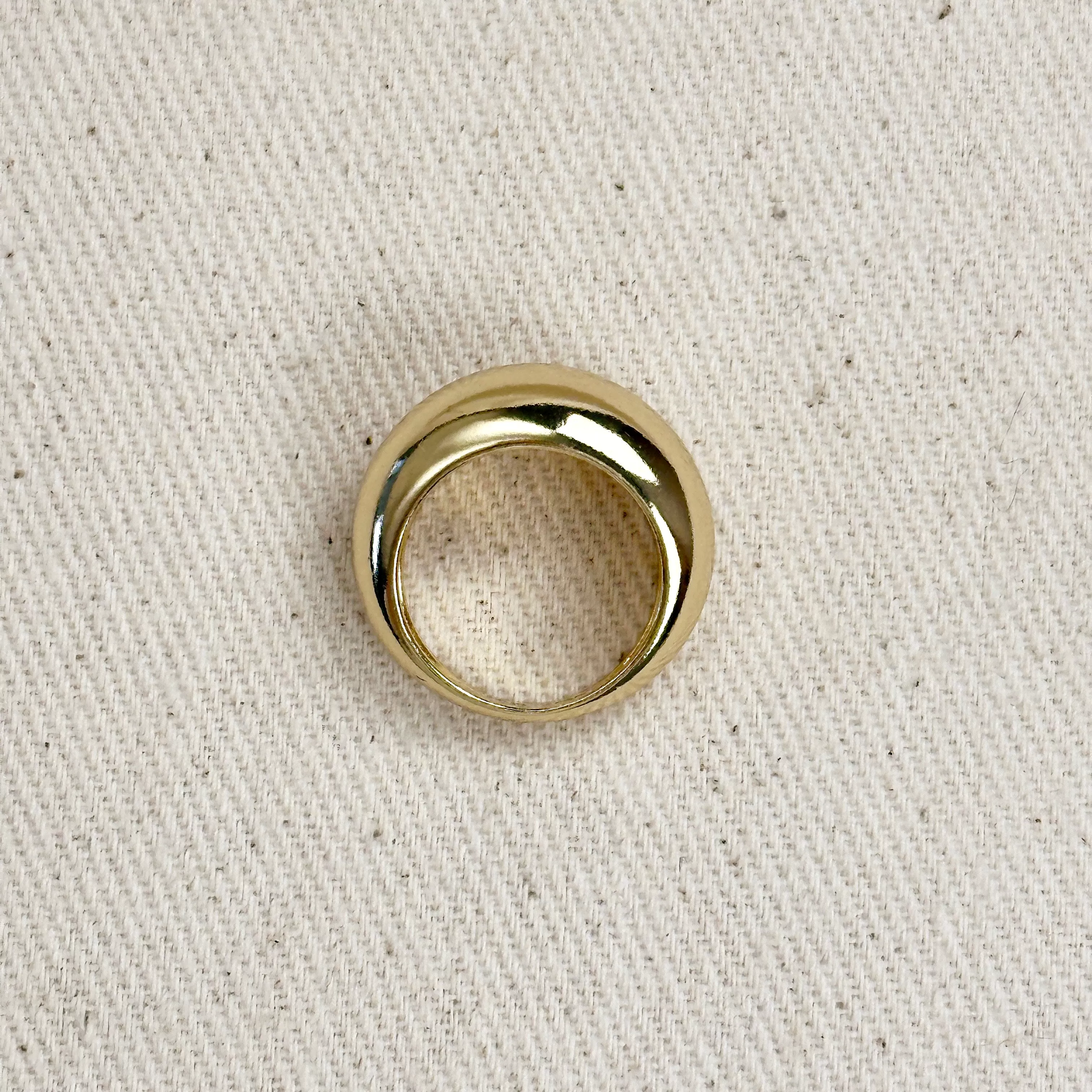 18k Gold Filled Polished Dome Ring