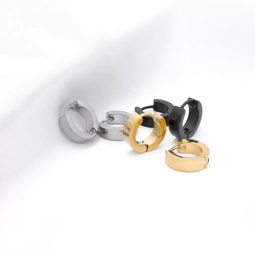 18K Gold IP Stainless Steel Huggie Hoop Earrings - Medium