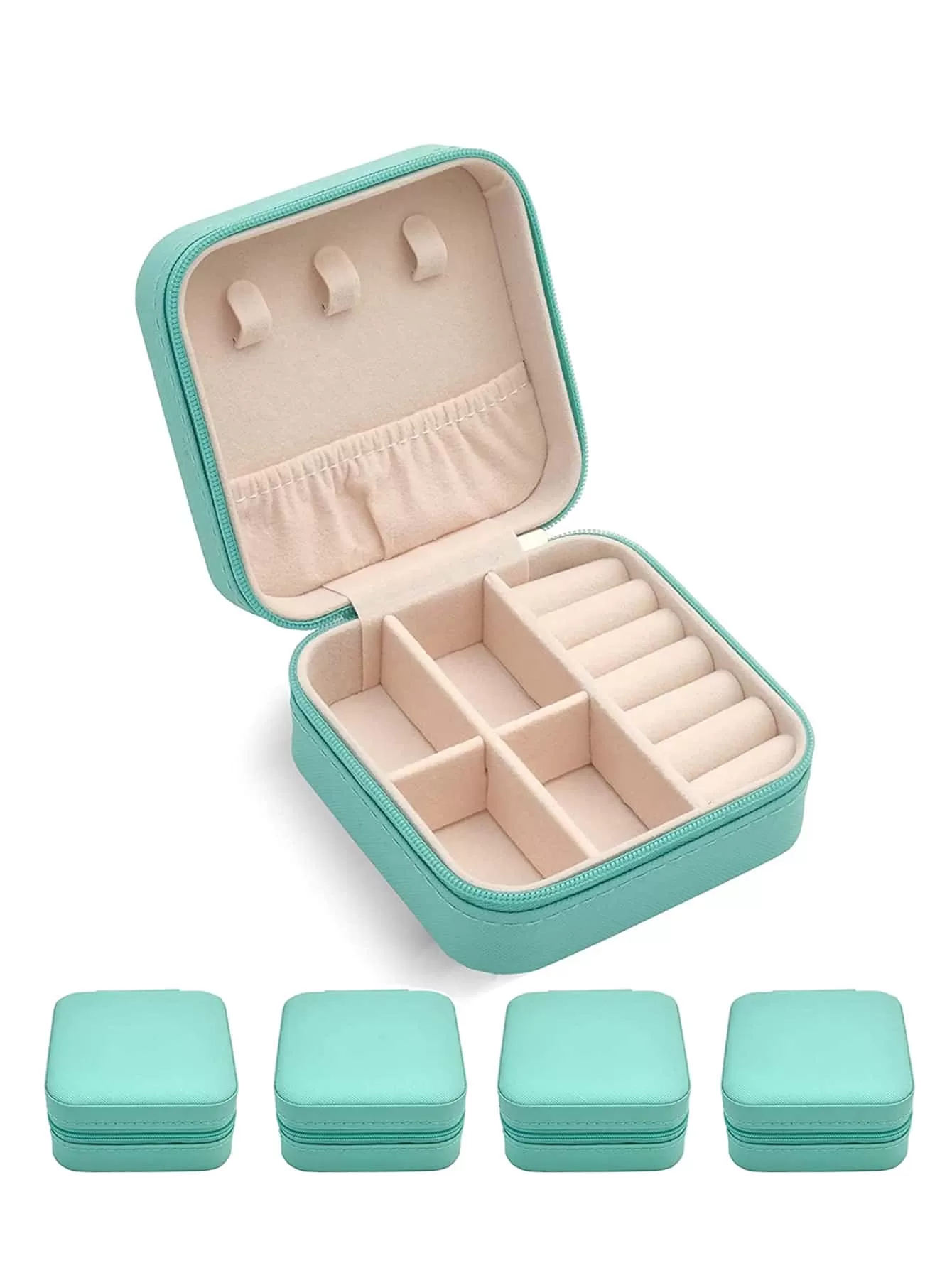 1pc Portable Travel Earrings Storage Box,Mini Ring Storage Case,Necklace Storage Box