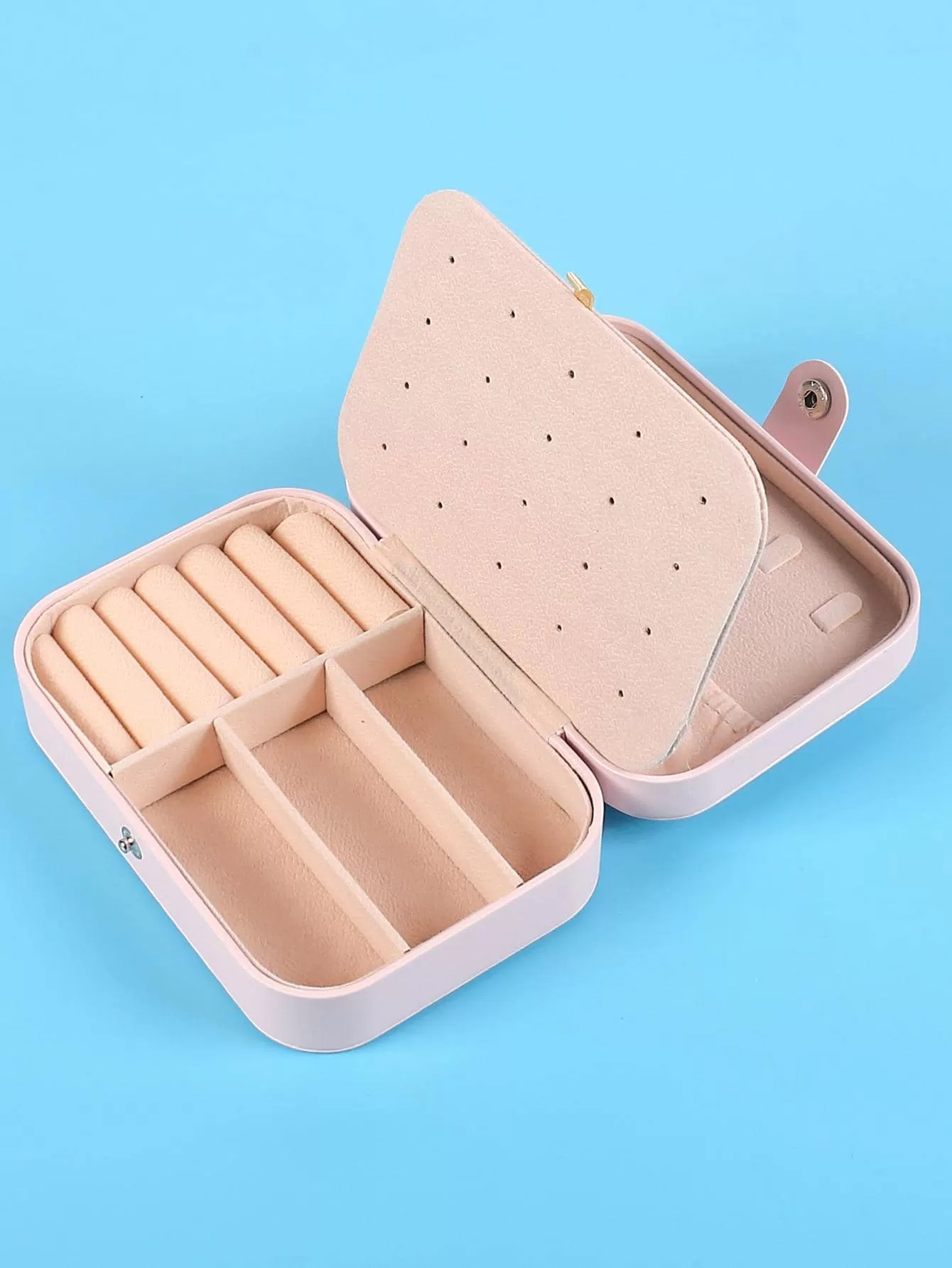 1pc Portable Travel Earrings Storage Box,Mini Ring Storage Case,Necklace Storage Box