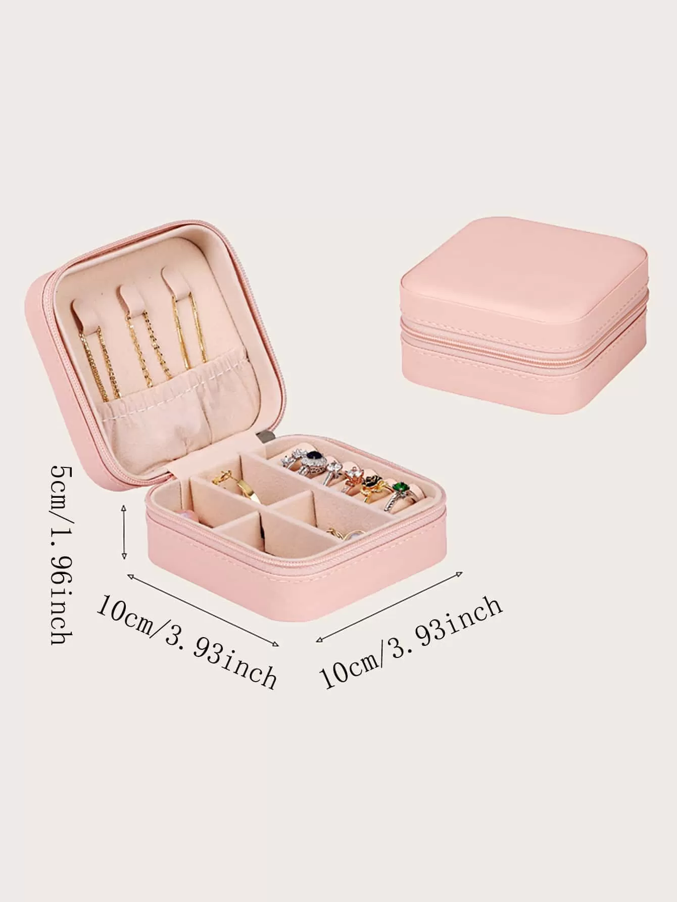 1pc Portable Travel Earrings Storage Box,Mini Ring Storage Case,Necklace Storage Box