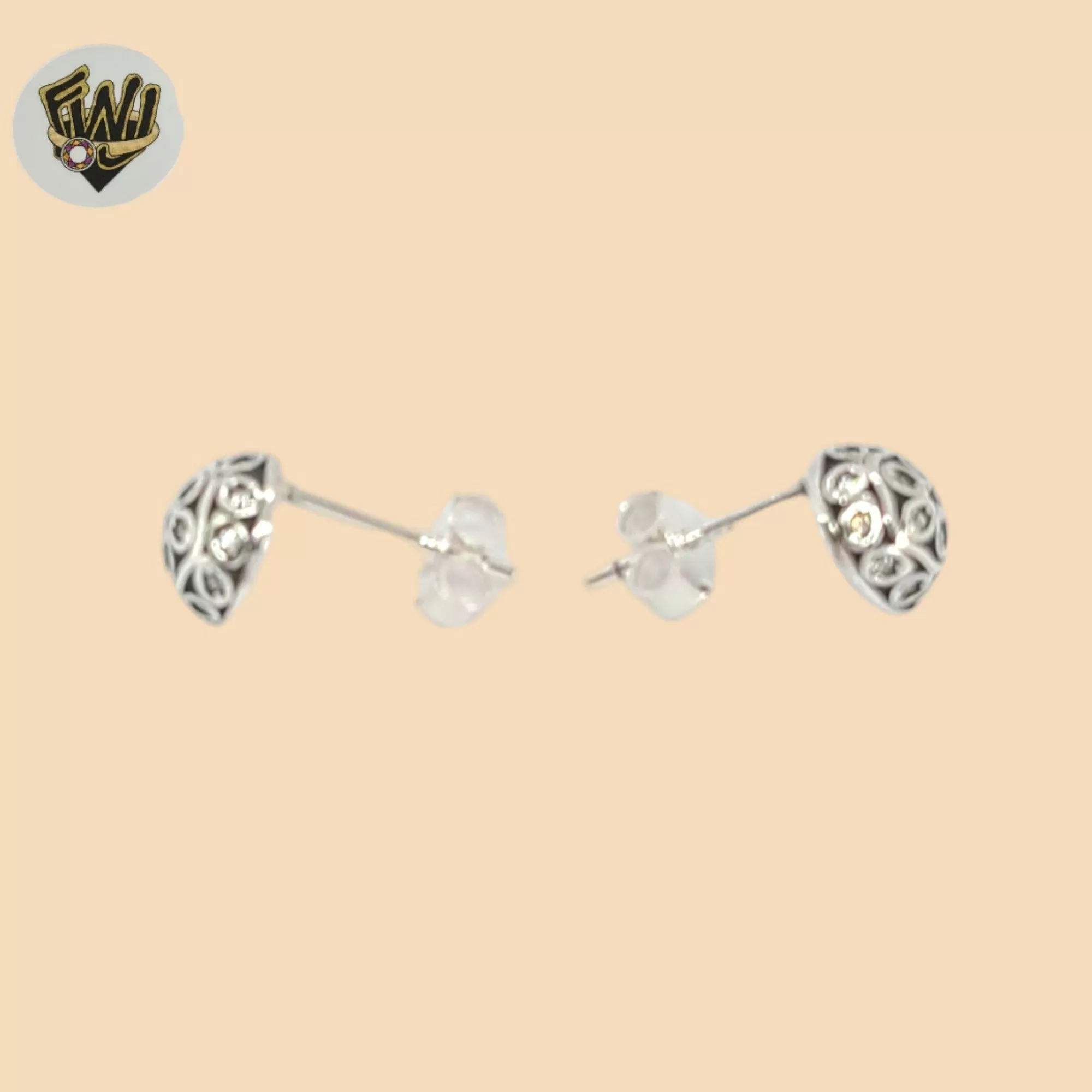 (2-3061) 925 Sterling Silver -Zircon Stud Earrings.