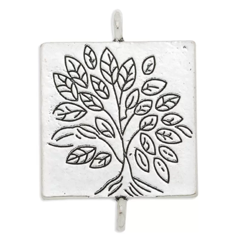 20x20mm Antique Silver plated square Zinc Alloy Cabochon Base Setting Pendants with 2 hangings, 20 pieces/lot