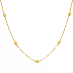 22K Yellow Gold 1mm Beaded Chain (9.3gm)