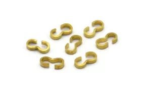 3 Shaped Connector, 50 Raw Brass Connectors, Findings (10x5x2mm) D0237--l016 F002