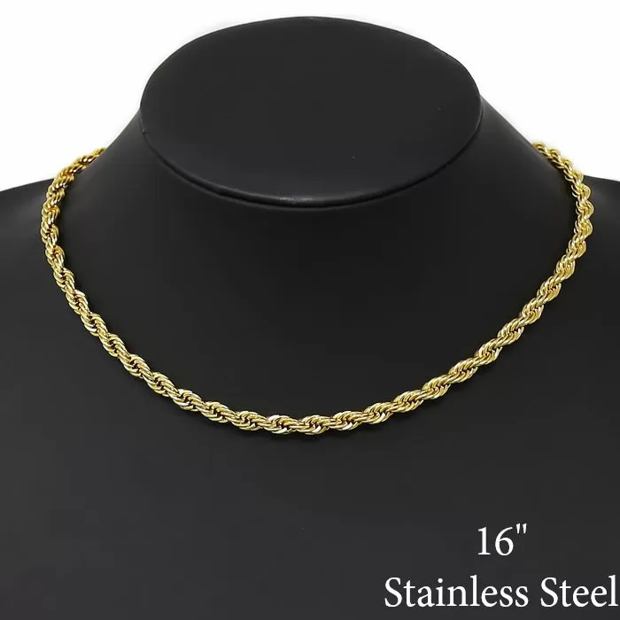 5 MM Rope Chain Stainless Steel Necklace