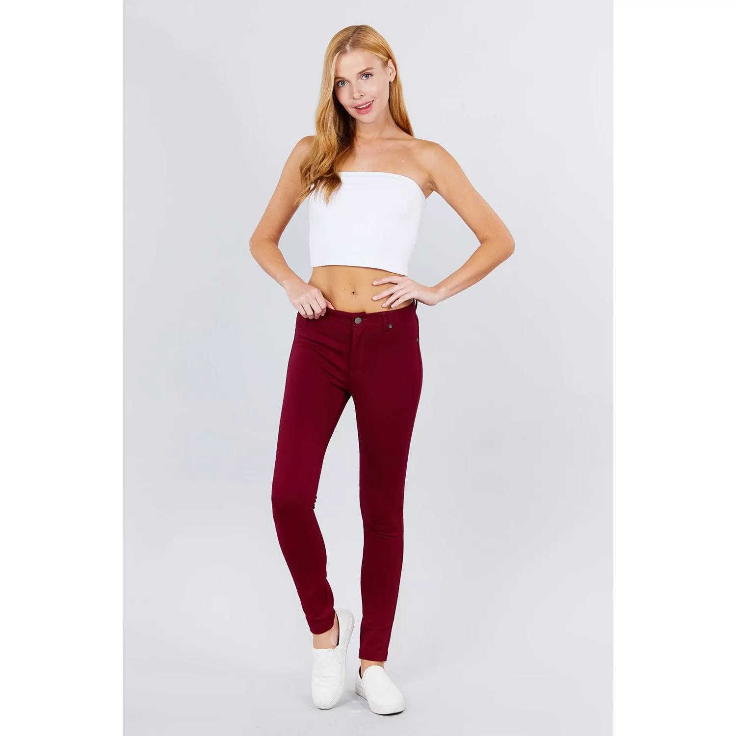 5-pockets Shape Skinny Ponte Mid-rise Pants