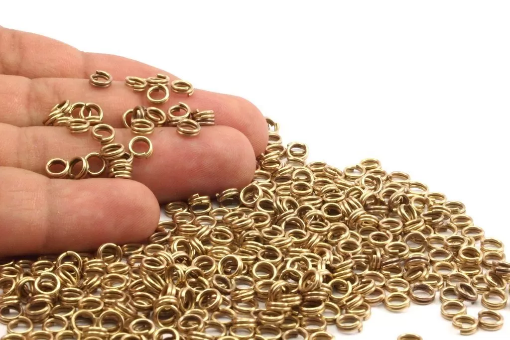 5mm 200 Raw Brass Double Jump Rings , Split Rings (5x0.80mm)  A0731