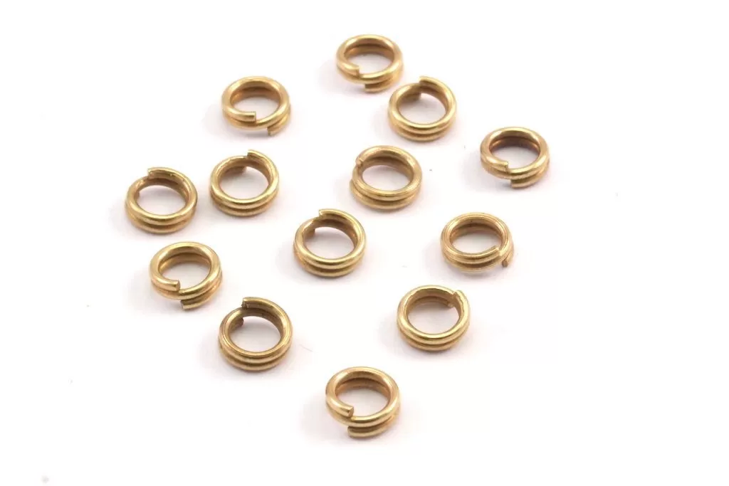 5mm 200 Raw Brass Double Jump Rings , Split Rings (5x0.80mm)  A0731