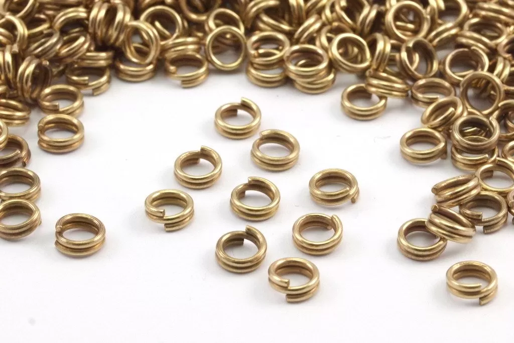 5mm 200 Raw Brass Double Jump Rings , Split Rings (5x0.80mm)  A0731