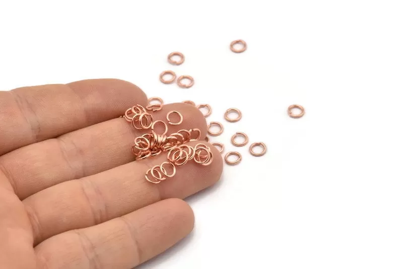 5mm Jump Ring, 250 Rose Gold Tone Brass Jump Rings (5x0.8mm) A0989