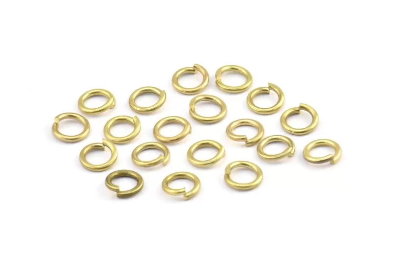 7mm Jump Ring - 100 Raw Brass Jump Rings (7x1.2mm) A0330