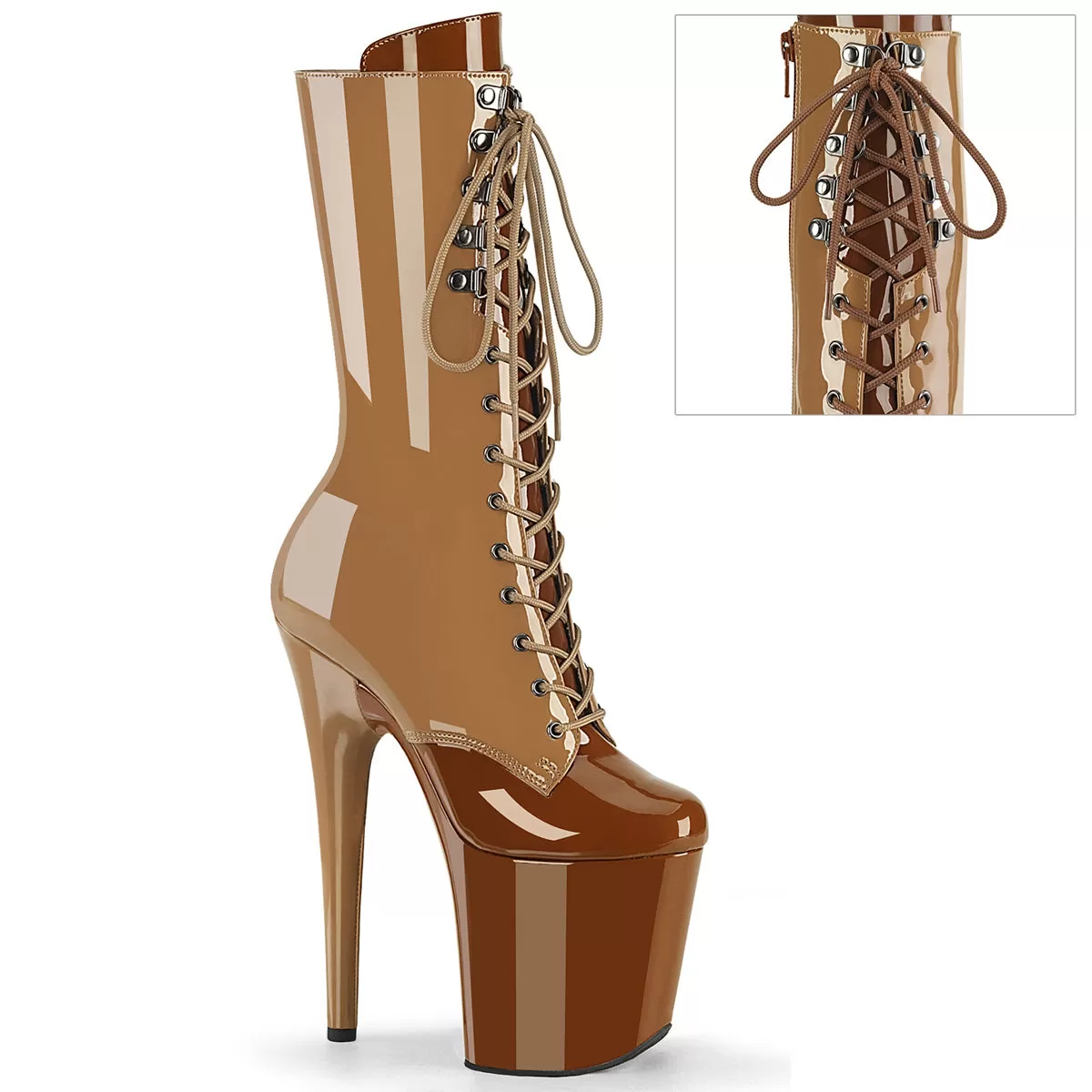 8 Inch Heel FLAMINGO-1054DC Toffee Caramel