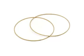 80mm Circle Connectors - 12 Raw Brass Circle Connectors (80x1x1mm) BS 1101