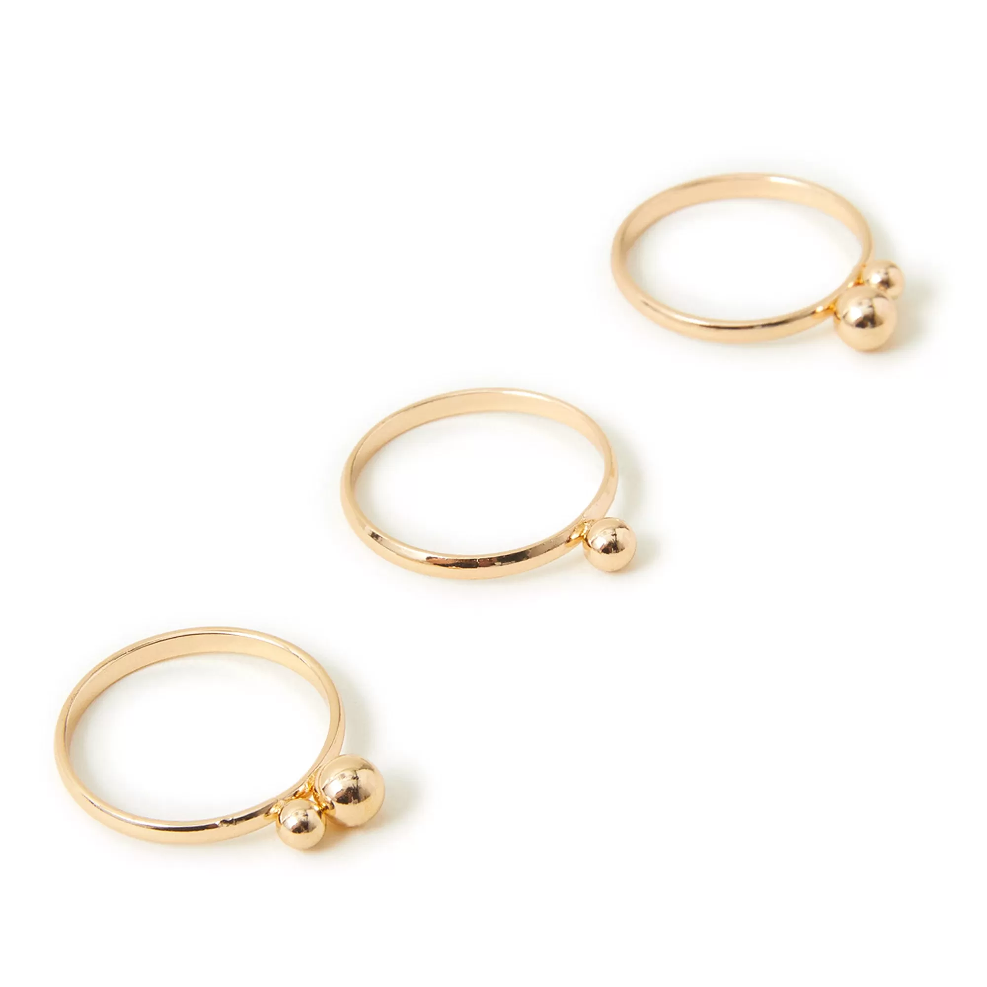 Accessorize London Women's Beaded Rings Set Of Three Gold-Medium