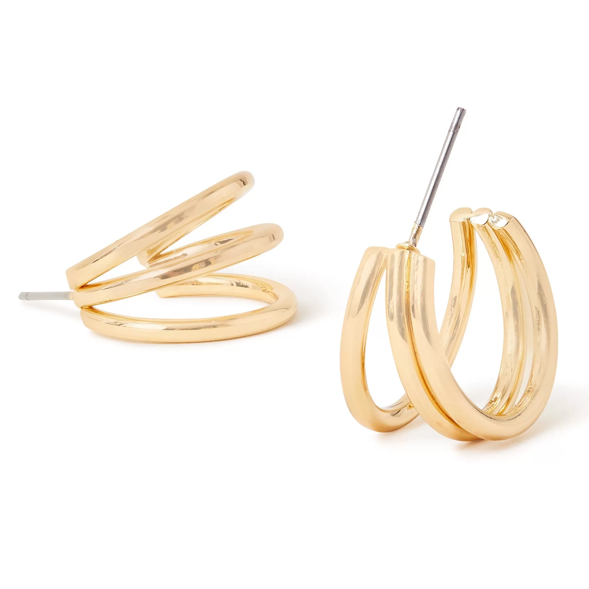 Accessorize London Women's Gold Multi Hoop Earring