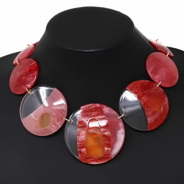 Acetate Disc Short Necklace