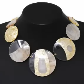 Acetate Disc Short Necklace